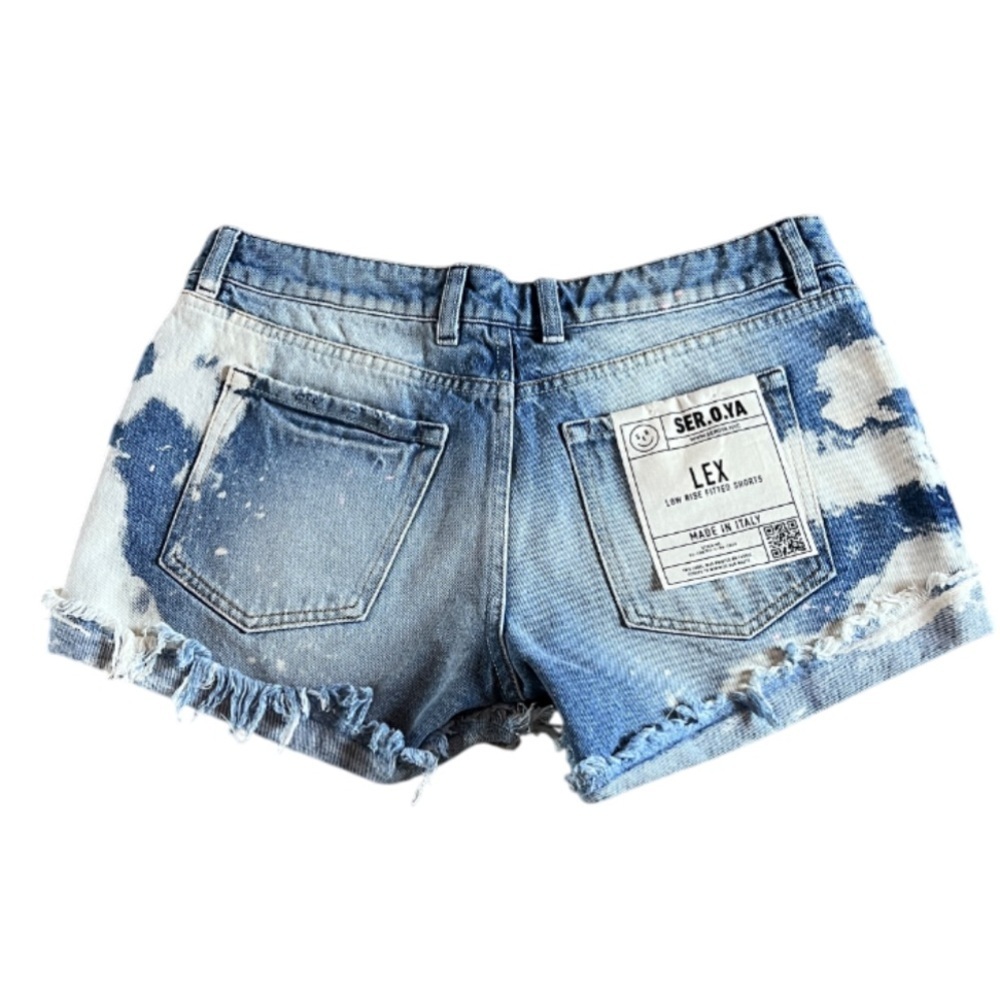 SER.O.YA Lex Short Olympia Bleached Light Blue Distressed Jean Shorts- 27 - Picture 5 of 14
